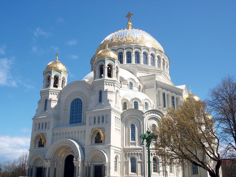 Church/Convent/Abbey/Mosque/Synagogue The Morskoy Cathedral of St Nicholas located in Kronshtadt, Russia